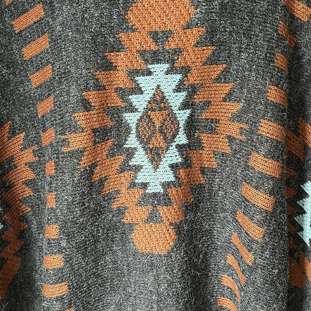 Debut Aztec Print Draped Open Front Cardigan - image 4